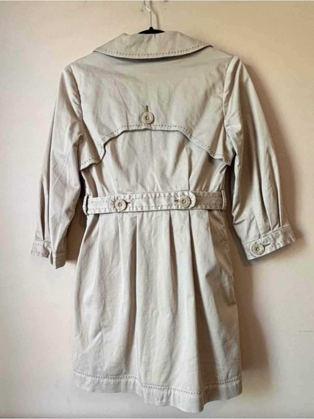 Talula Sz S Cotton Fall Decorative Khaki Trench Coat By Aritzia - Picture 3 of 13